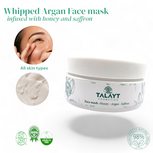 Whipped Argan Face mask infused with honey and saffron