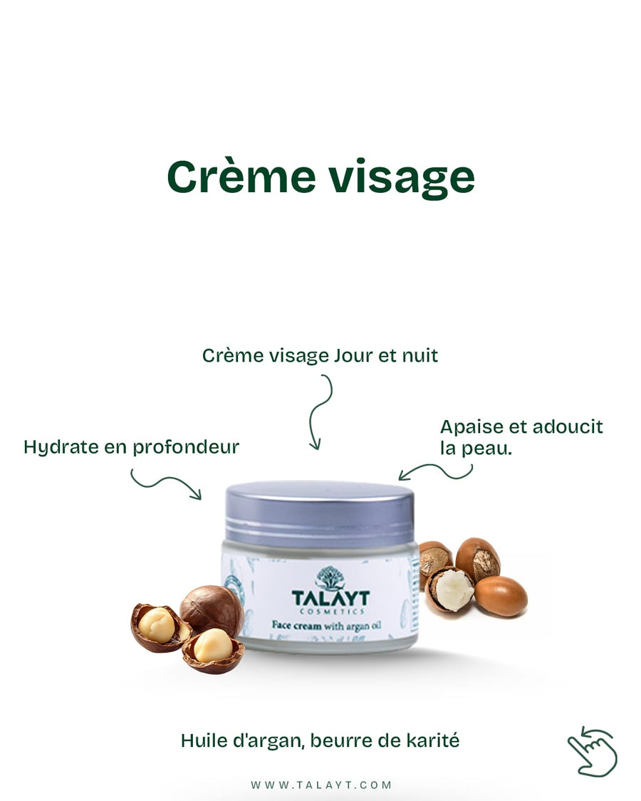 Argan Day and Night super Moisturizer face cream - TALAYT