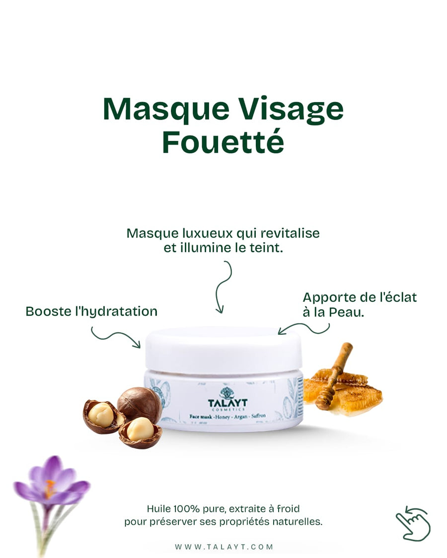 Whipped Argan Face mask infused with honey and saffron - TALAYT